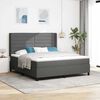vidaXL Cama tipo Box Spring con colch&oacute;n Gris oscuro 200 x 180 cm tela