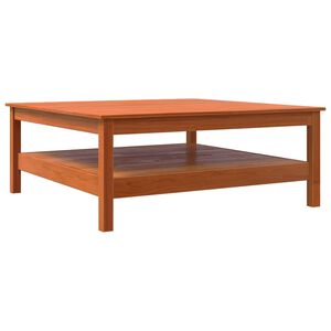vidaXL Mesa de centro madera maciza de pino marr&oacute;n cera 100x100x40 cm