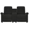 vidaXL Sillón de masaje reclinable 2 plazas con portavasos negro