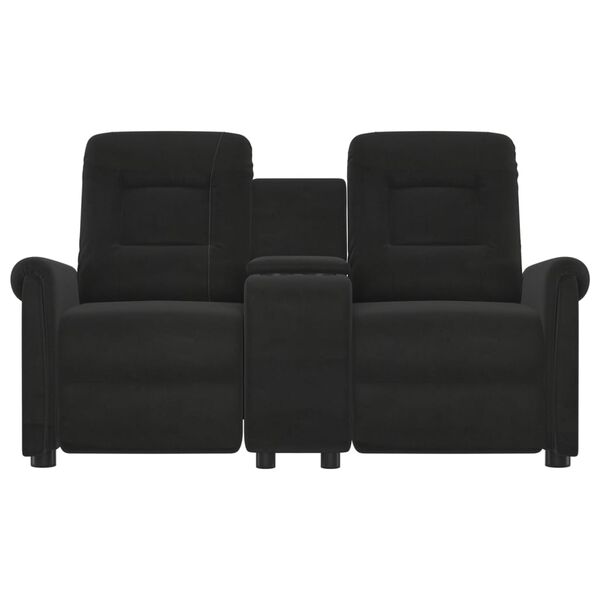 vidaXL Sillón de masaje reclinable 2 plazas con portavasos negro