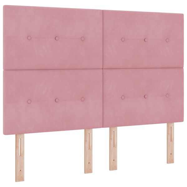 vidaXL Cama tipo Box Spring con colch&oacute;n Rosa 140 x 190 cm Terciopelo