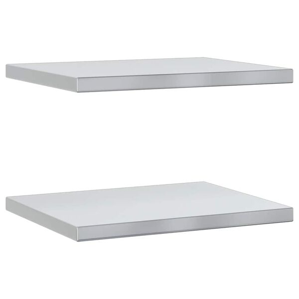 vidaXL Estantes de pared 2 uds acero inoxidable plateado 50x40 cm