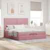 vidaXL Estructura de cama otomana colchones terciopelo rosa 200x200cm