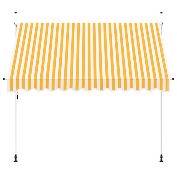 vidaXL Toldo manual retr&aacute;ctil 300 cm naranja y blanco a rayas