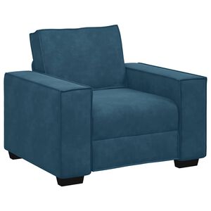 vidaXL Sill&oacute;n sof&aacute; azul de terciopelo, 100x78x84 cm