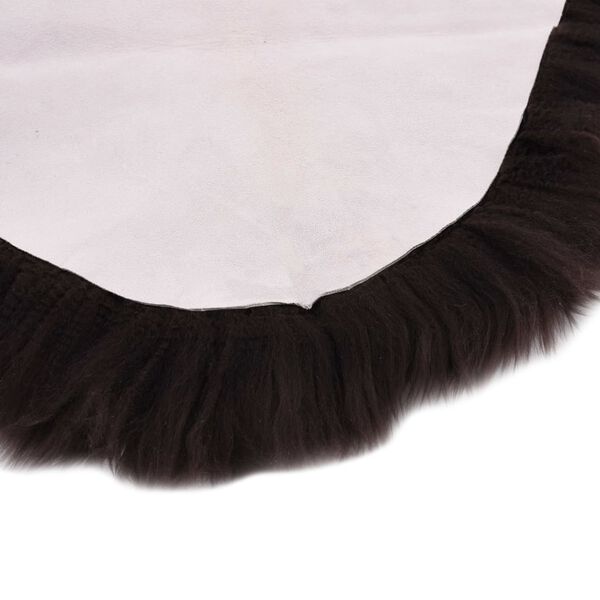 vidaXL Alfombra de piel de oveja marrón 60x180 cm