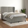 vidaXL Cama box spring con colch&oacute;n terciopelo gris claro 140x190 cm