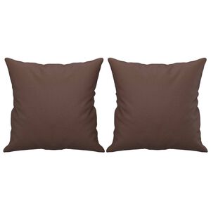 vidaXL Cojines decorativos 2 uds cuero sint&eacute;tico marr&oacute;n 40x40 cm