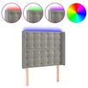 vidaXL Cabecero con LED de terciopelo gris claro 83x16x118/128 cm