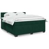 vidaXL Cama box spring con colch&oacute;n terciopelo verde oscuro 180x200 cm