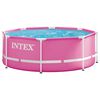 INTEX Piscina de Metal con Estructura Sobre el Suelo Rosa 244 x 76 cm