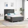 vidaXL Cama Box Spring LED con colch&oacute;n Gris oscuro 140 x 190 cm tela