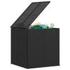 vidaXL Baúl de cojines para jardín de ratán PE negro 100x97,5x104 cm