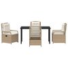 vidaXL Conjunto de Comedor de Jard&iacute;n 5 pcs Beige y crema