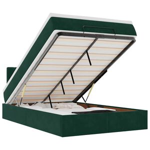 vidaXL Estructura cama otomana colch&oacute;n terciopelo verde oscuro