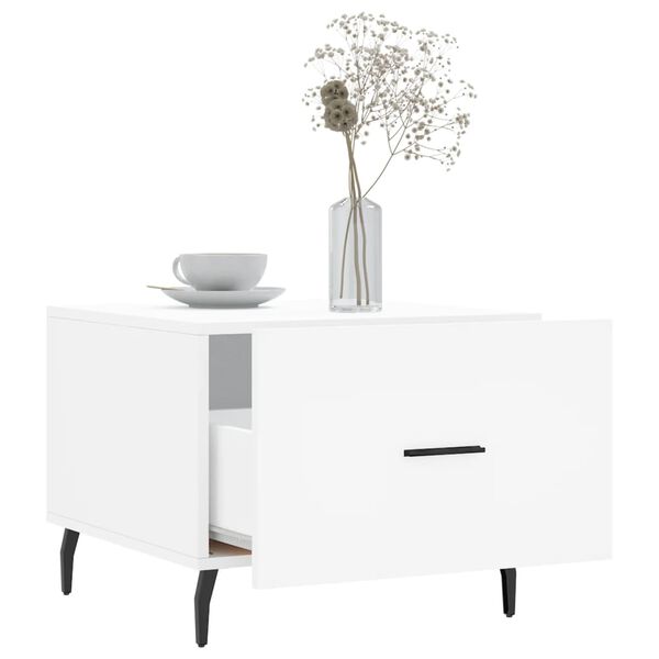 vidaXL Mesas de centro 2 uds madera de ingeniería blanco 50x50x40 cm