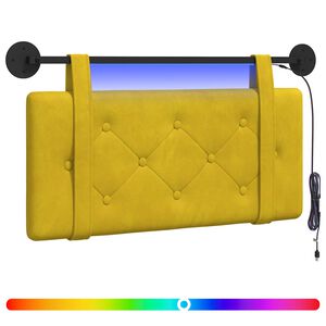 vidaXL Cabecero colgante Con luz LED Amarillo Terciopelo