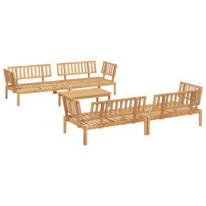 vidaXL Set de sof&aacute;s de palets de jard&iacute;n 5 pzas madera maciza de acacia