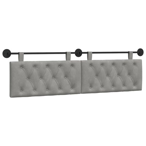 vidaXL Cabecera Colgante Gris Claro 190 x 55 x 7 cm Terciopelo
