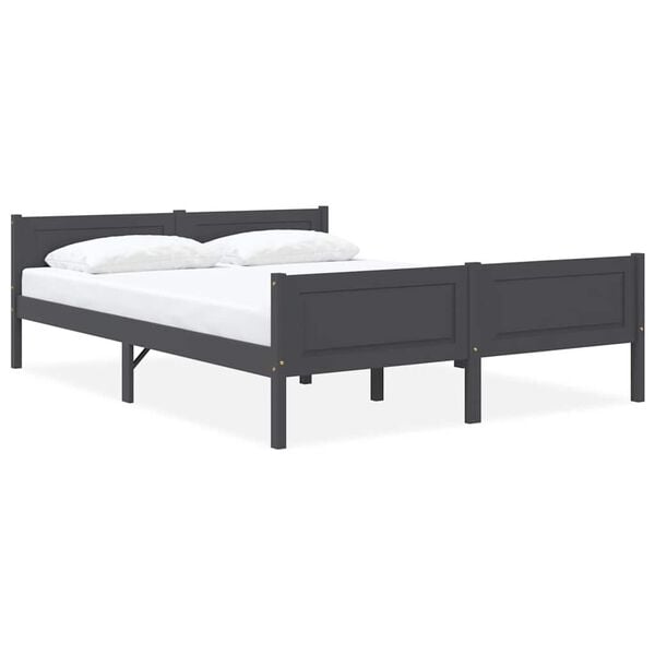 vidaXL Estructura de cama sin colchón madera de pino gris 160x200 cm