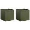 vidaXL Macetero de Jard&iacute;n 2 uds. Verde oliva 20 x 20 x 20 cm