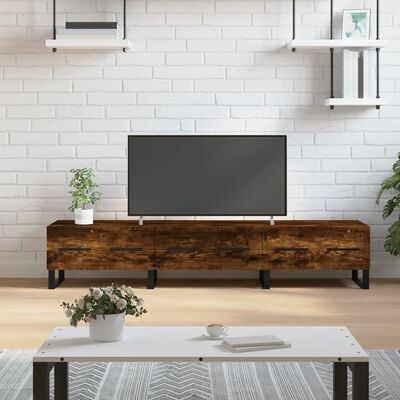 vidaXL Mueble de TV madera de ingeniería roble ahumado 150x36x30 cm