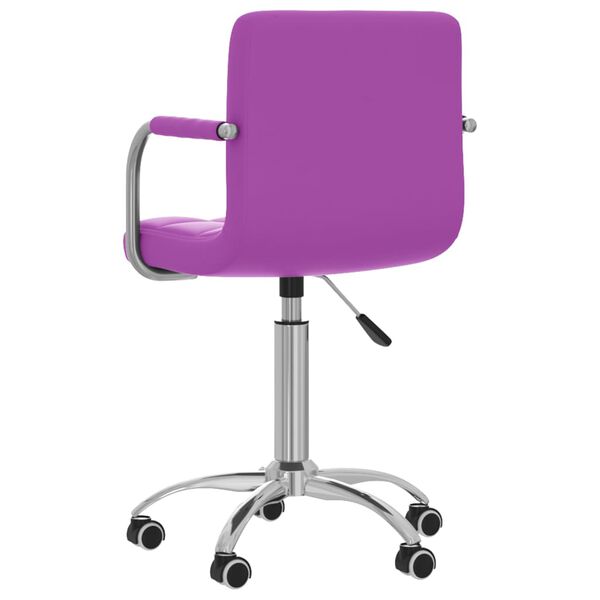 vidaXL Silla de comedor giratoria de cuero sint&eacute;tica morado