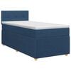 vidaXL Cama box spring con colch&oacute;n con cabecera Azul 90 x 190 cm Tela