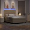 vidaXL Cama Box Spring LED Gris claro y . 160 x 200 cm Tela de Pana