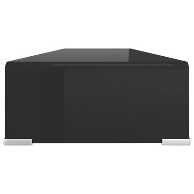 vidaXL Soporte para TV/Elevador monitor cristal negro 110x30x13 cm