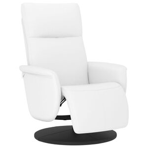 vidaXL Sillón reclinable con reposapiés cuero sintético blanco