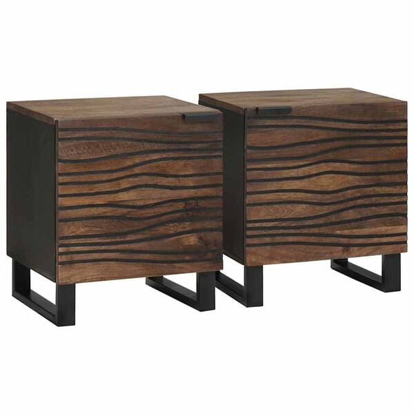 vidaXL Armario de Noche 2 pcs Nogal 40 x 33 x 46 cm