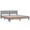 vidaXL Estructura cama madera ingenier&iacute;a metal gris Sonoma 200x200 cm