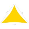 vidaXL Toldo de vela triangular tela Oxford amarillo 3,6x3,6x3,6 m