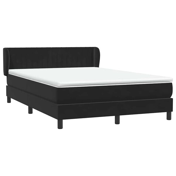 vidaXL Cama box spring con colch&oacute;n terciopelo negro 160x210 cm