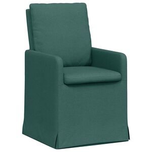 vidaXL Sillas de comedor 2 uds. tela Verde oscuro 57 x 67 x 98 cm