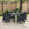 vidaXL Conjunto de Comedor de Jard&iacute;n 5 pcs Antracita Polipropileno