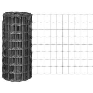 vidaXL Euro Valla de acero gris 25x0,8 m