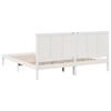 vidaXL Cama extralarga sin colch&oacute;n madera maciza blanca 180x220 cm