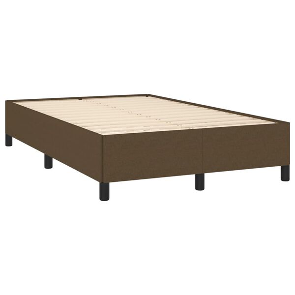 vidaXL Estructura de cama sin colchón tela marrón oscuro 120x200 cm