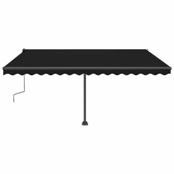 vidaXL Toldo retráctil manual con luz LED gris antracita 450x300 cm