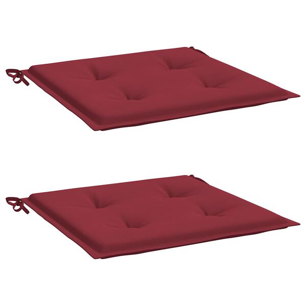 vidaXL Cojines silla de jard&iacute;n 2 uds tela Oxford rojo tinto 40x40x4 cm