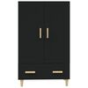 vidaXL Aparador de madera de ingeniería negro 70x31x115 cm