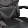 vidaXL Silla gaming cuero sint&eacute;tico negro y gris