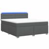 vidaXL Cama con Base Tapizada, Colch&oacute;n y Luz LED Gris oscuro Tela