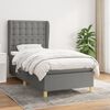 vidaXL Cama box spring con colch&oacute;n tela gris oscuro 90x200 cm