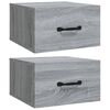 vidaXL Mesitas de noche de pared 2 uds color gris Sonoma 35x35x20 cm