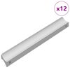vidaXL Mango Liso 12 uds. Plateado 105.7 x 7.4 x 15.5 mm Aluminio