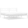 vidaXL Estructura cama sin colch&oacute;n con cabecero metal blanco 193x203cm