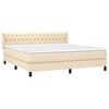 vidaXL Cama box spring con colch&oacute;n tela color crema 180x200 cm